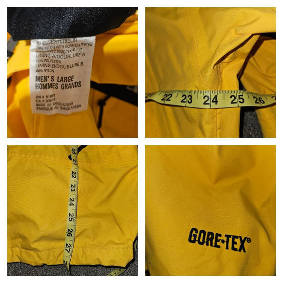 Men's Size Large The North Face Jacket 90's Gore-tex Large Yellow Black RN 61661 - Picture 4 of 12